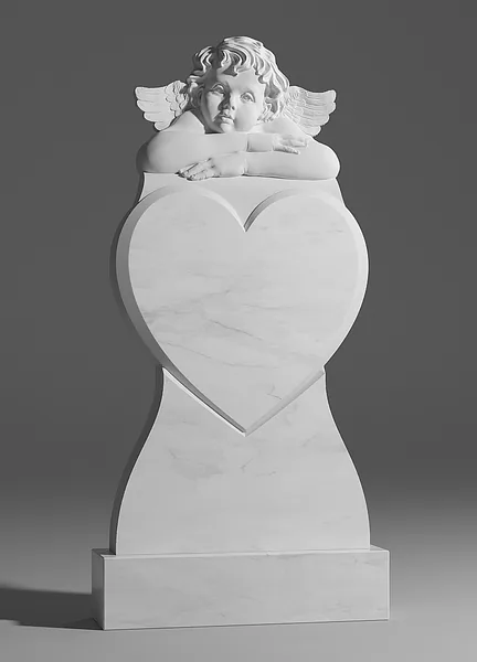 Резной памятник из мрамора Сердце