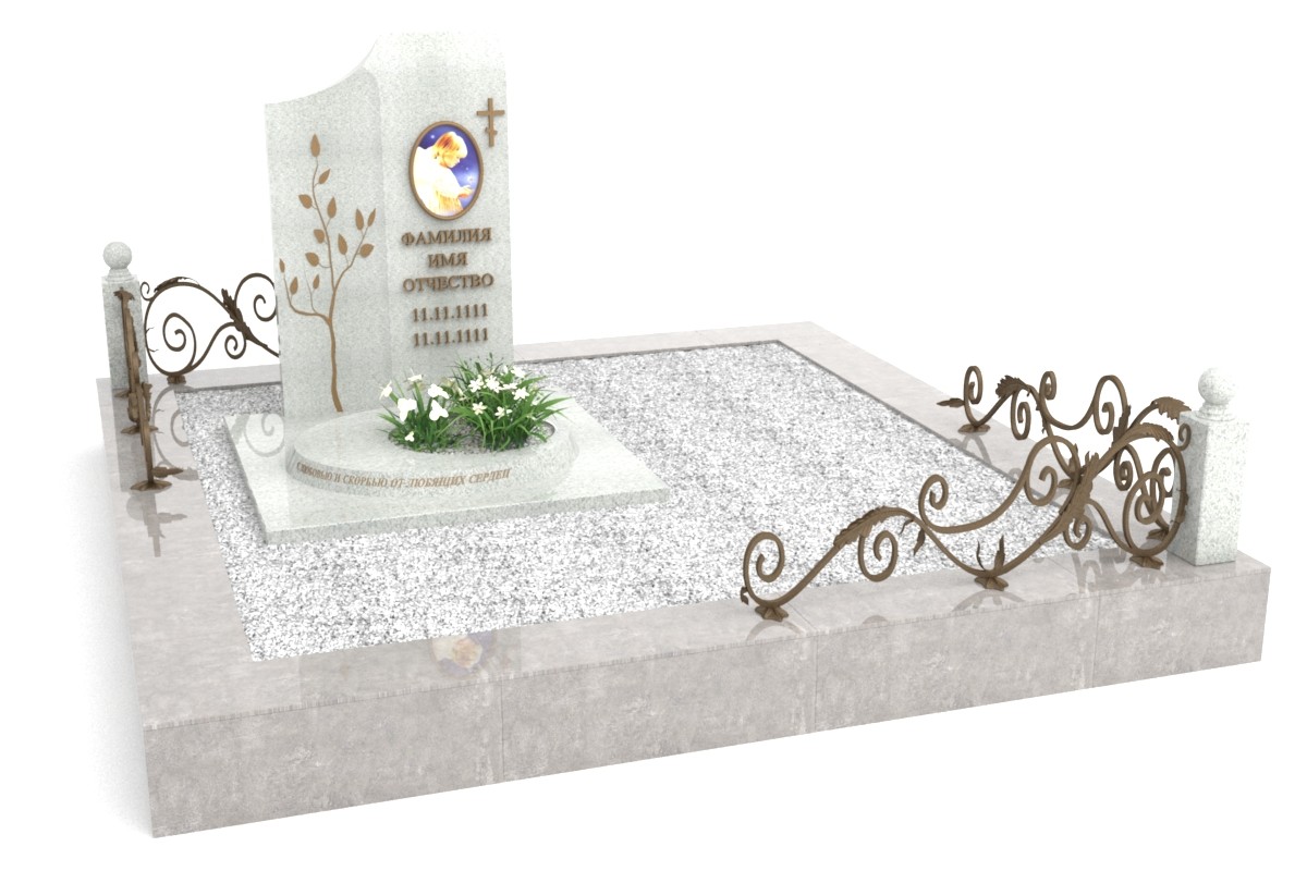 Детский памятник резной из гранита или мрамора